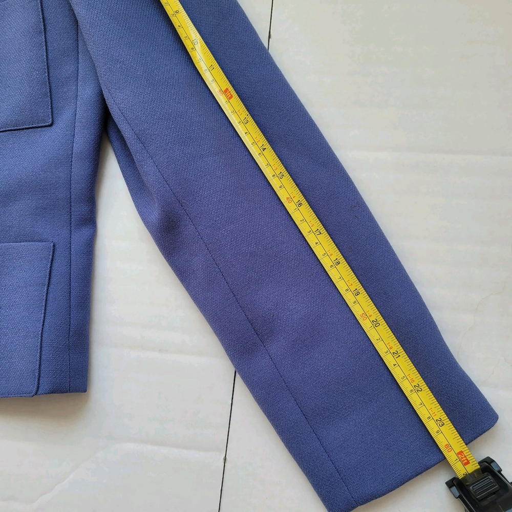 VTG Herve Benard Women's 100% Wool Purple/Blue Blazer Jacket Size 10 Full Zip - Picture 6 of 11